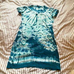 Teal Tie Dye Tunic T-shirt/Dress - Size S